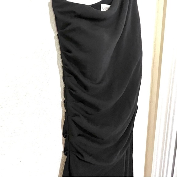 ORNA FARHO Brock One-Shoulder black jersey Maxi full skirt Dress size 40 UK / M - Picture 4 of 12